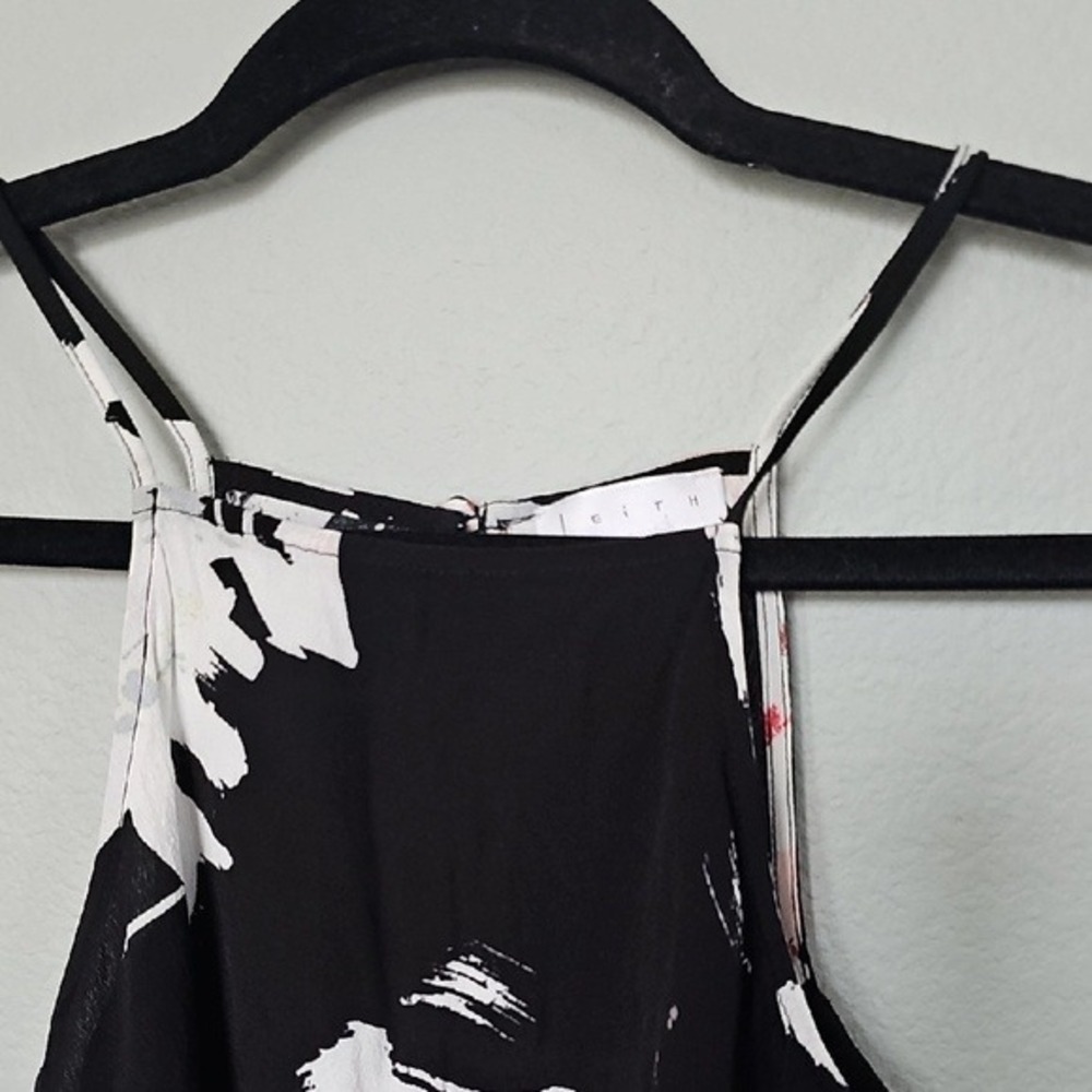 Leith Floral 90's High Neck Boxy Crop Sleeveless Boho Girly Tank Top XS - Picture 3 of 7